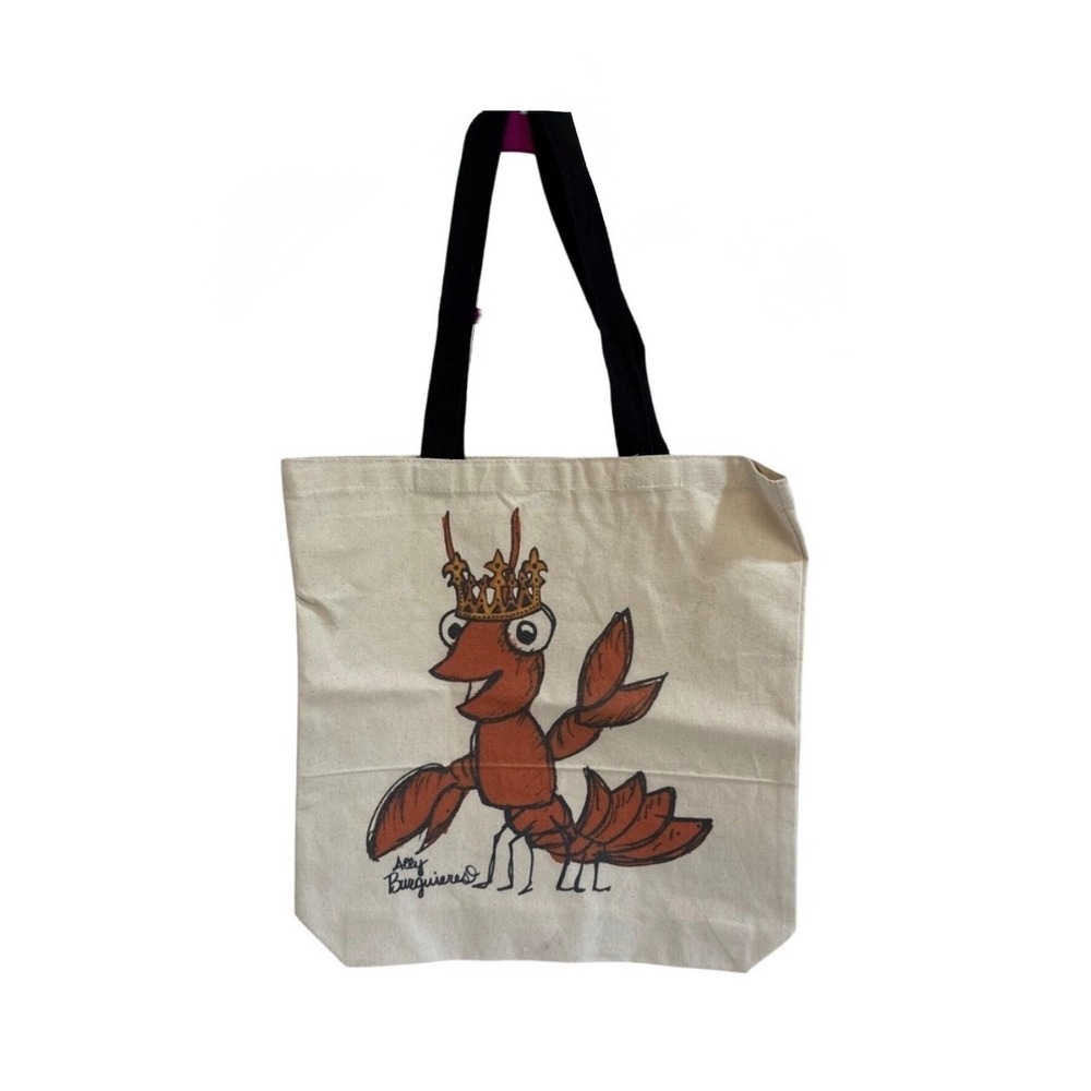 Ally Burguieres King Crawfish Tote Bag Art Canvas Shopping Bag
